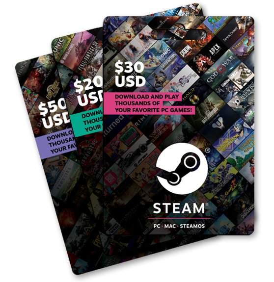 Steam Gift Card 5 usd - 100 usd